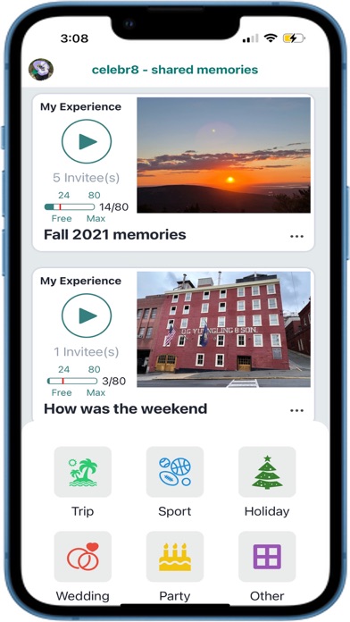 celebr8 - shared memories Screenshot