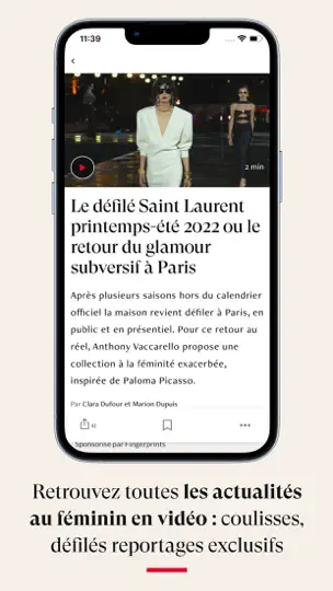 Capture d'écran de Madame Figaro, Le News Féminin sur iPhone 3