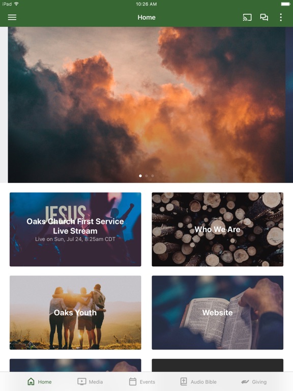 Oaks Community Church Dahinda iPad screenshot 1 - Education app