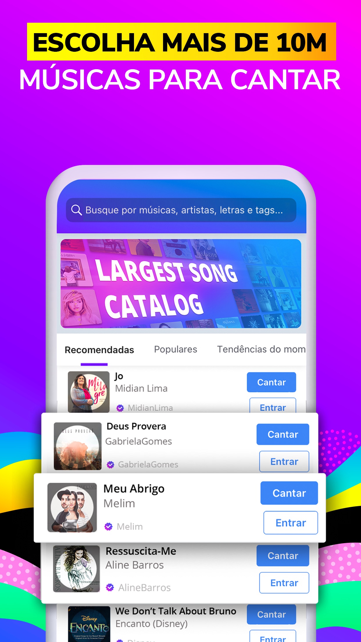 Screenshot do app Smule: App de Musica Karaoke