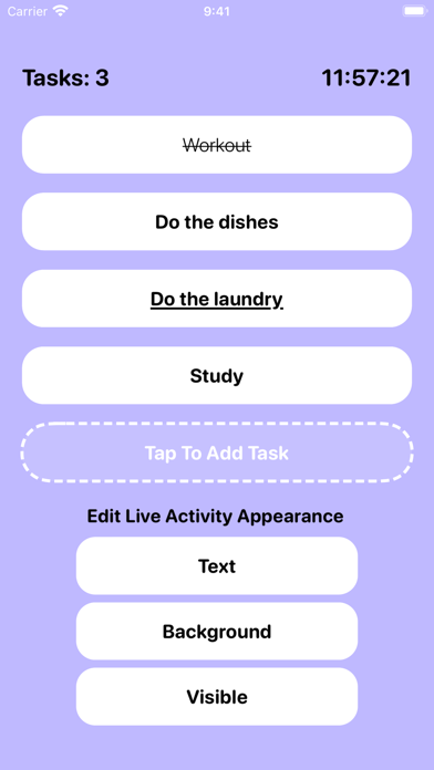 Tasks - Create Live Activities Screenshot