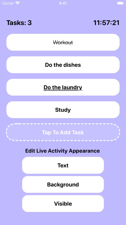 Tasks - Create Live Activities
