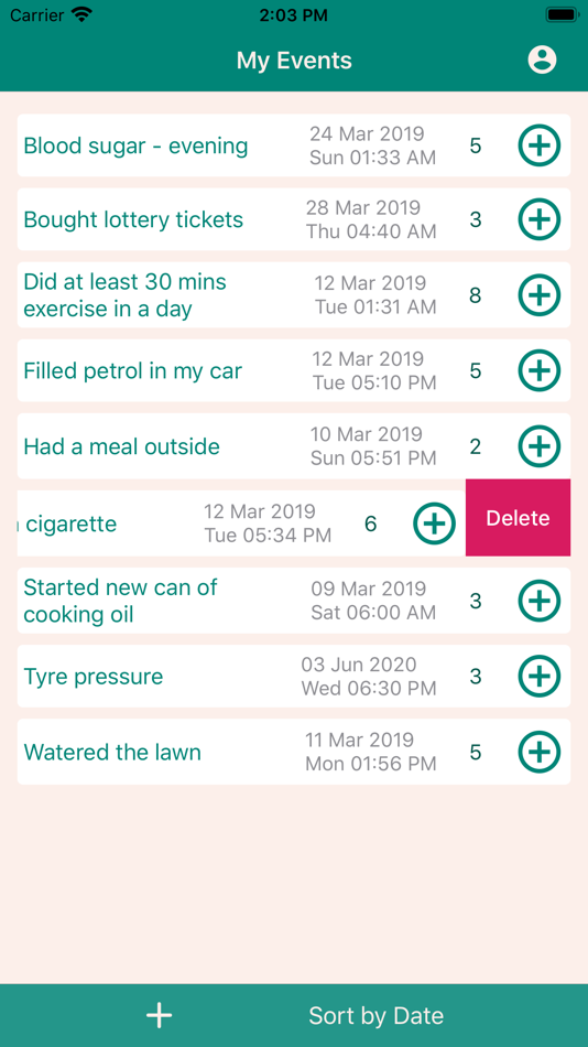 #8. Quick Event Logger (iOS) 来自: Yogesh Buradkar