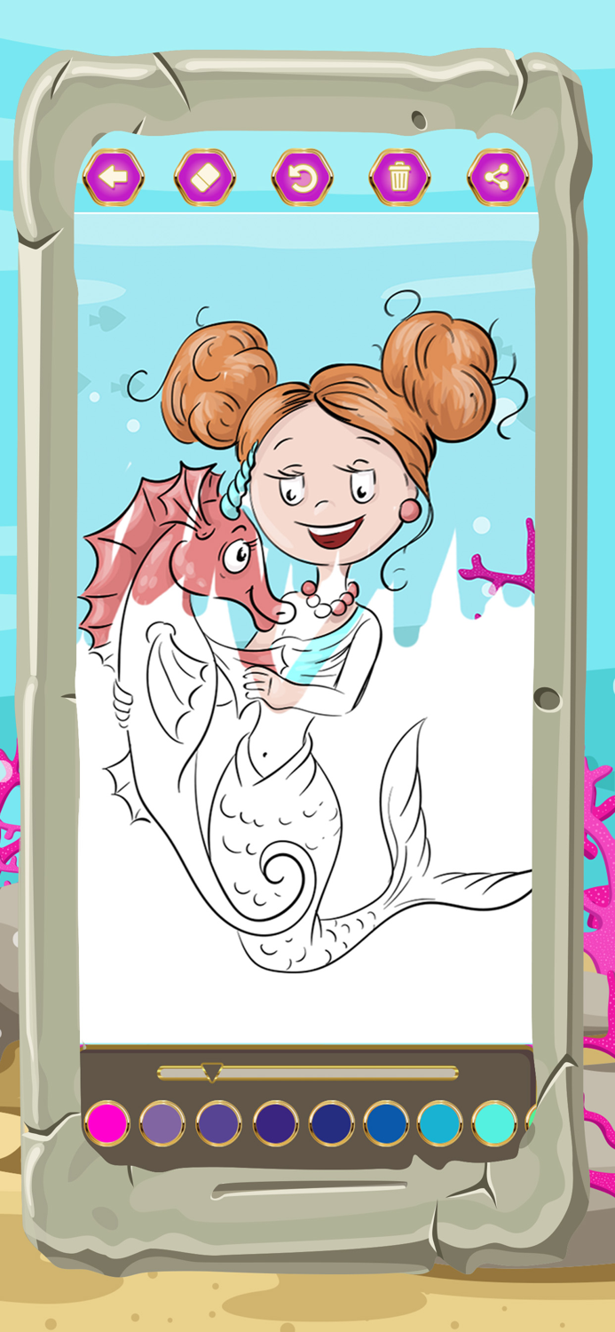Magic mermaid coloring book