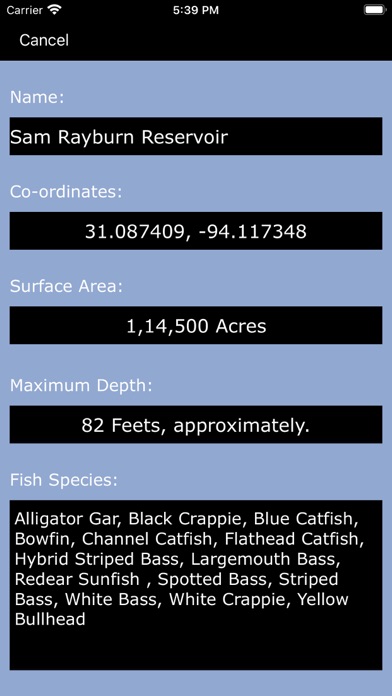 Screenshot #2 pour Texas-LA-AR: Lakes & Fishes