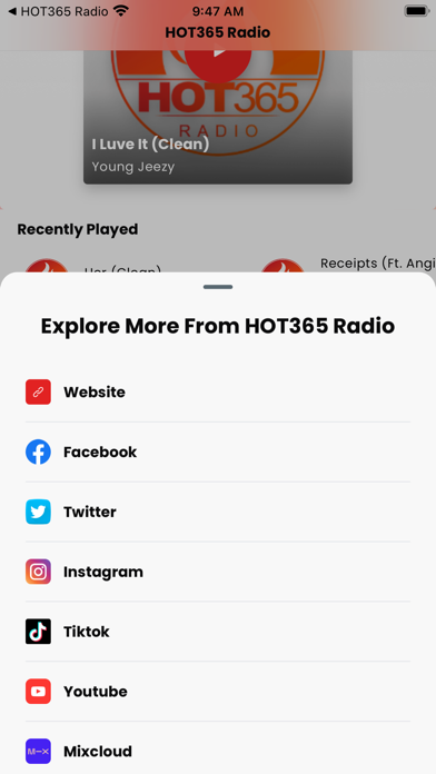 HOT365 Radio Screenshot