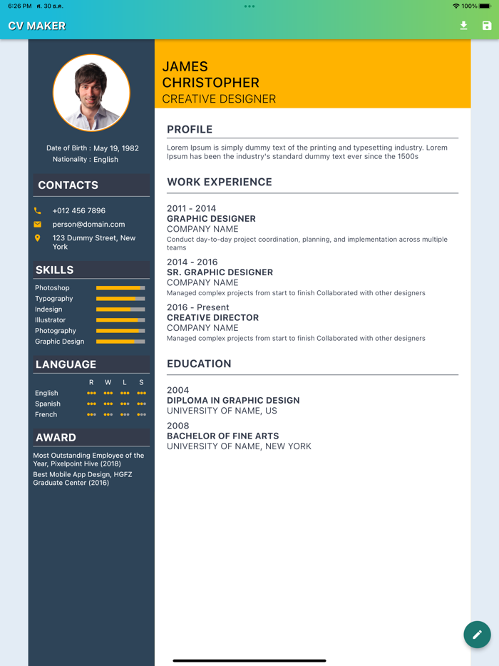 CV Profile Maker
