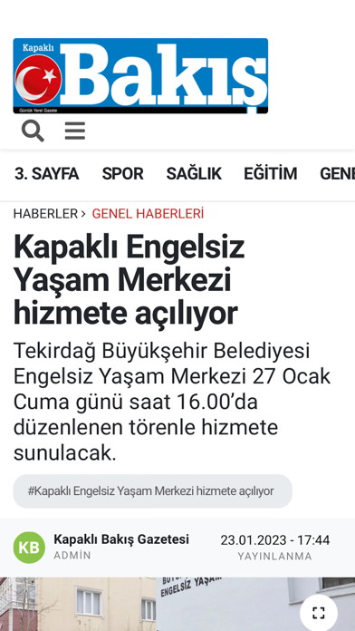 Kapaklı Bakış Gazetesi Screenshot