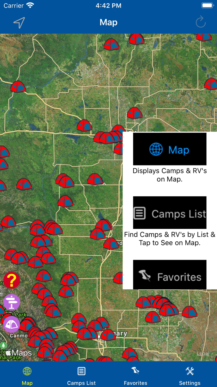 Alberta – Camping and RV spots