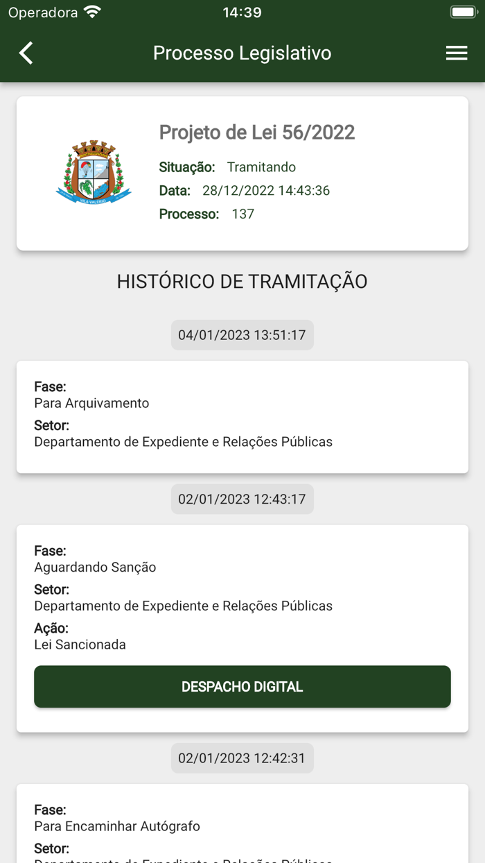 Câmara de Vila Valério