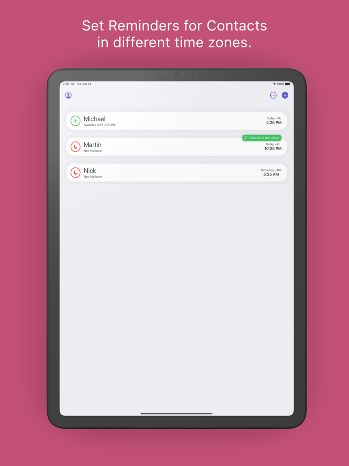 Snoozie - Personal Time Zones