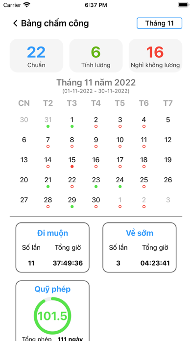 Chấm công online Screenshot
