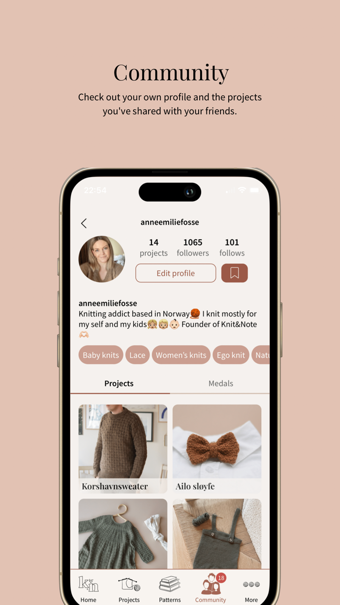 Knitandnote App for makers