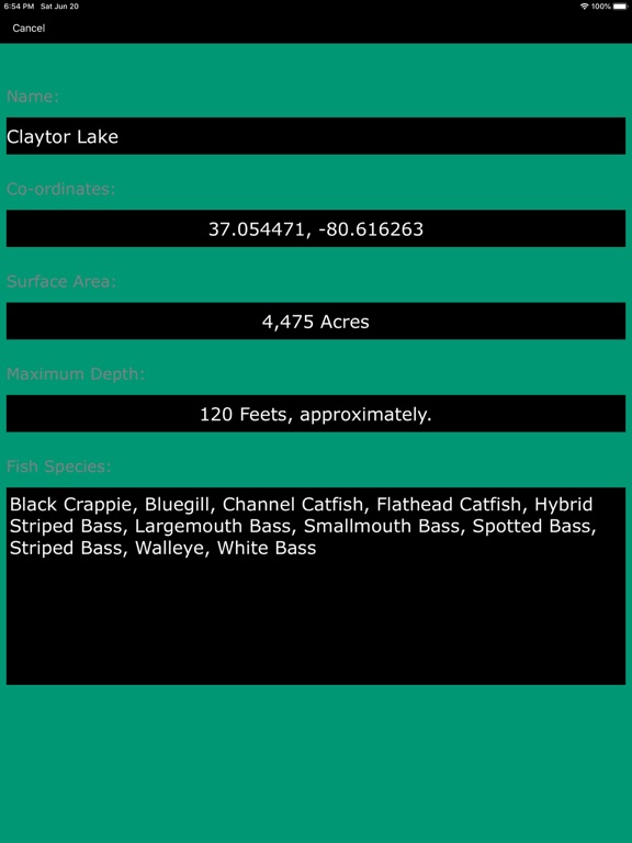 Screenshot #5 pour Virginia-WV-NC-SC Lakes Fishes