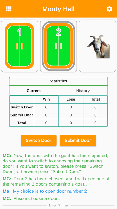 Monty Hall Doors Screenshot
