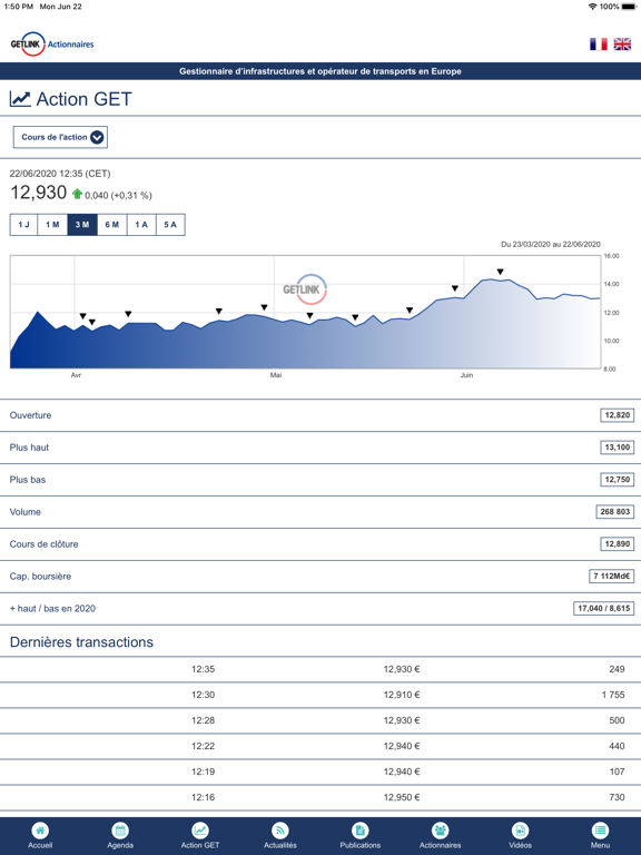 Screenshot #6 pour GETLINK Actionnaires