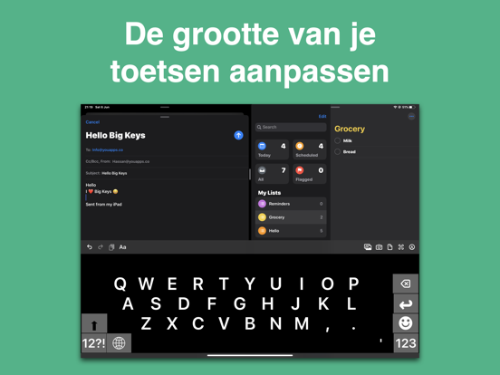 Big Keys Toetsenbord iPad app afbeelding 1