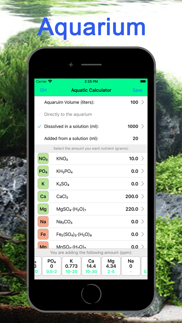 Aquarium Fertilizer Calculator