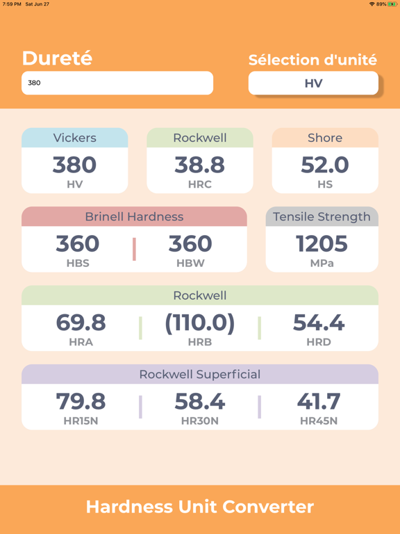 Screenshot #4 pour Hardness Unit Converter