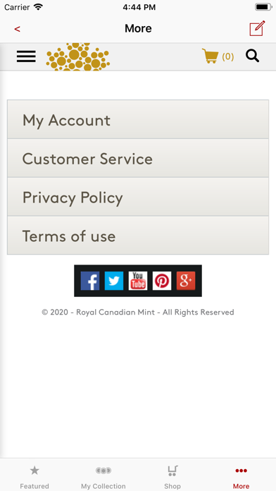Royal Canadian Mint Screenshot