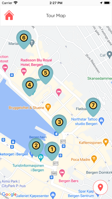 Bergen Tour App Light Screenshot