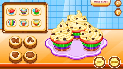 Cooking colorful cupcakes game Screenshot