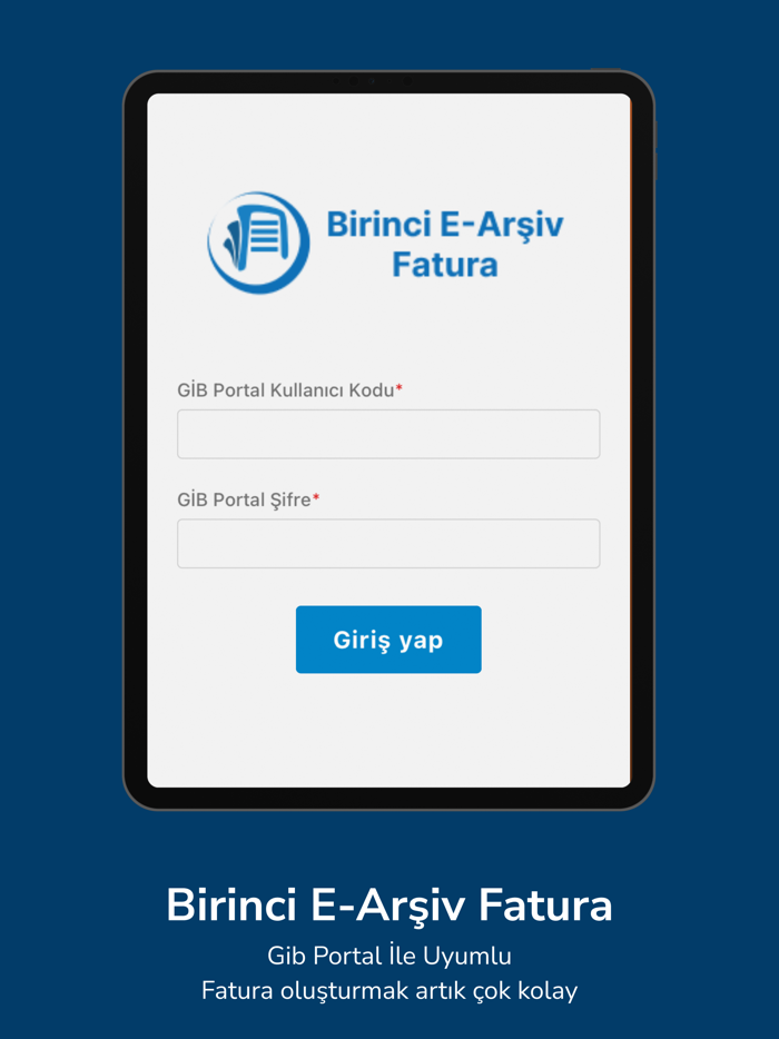 Birinci E-Arşiv Fatura