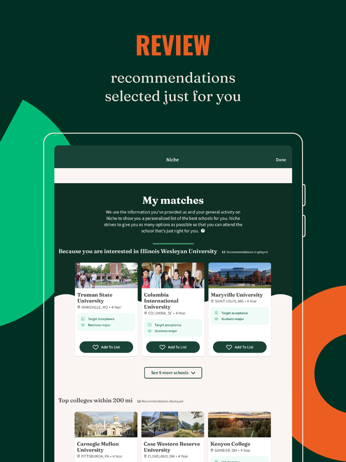 Niche College Search