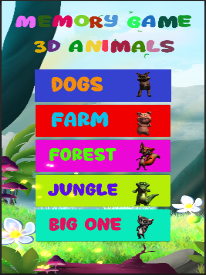 Memory Game  3D-Animals