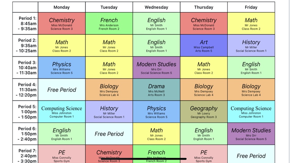 #2. School Schedule for Class (iOS) 由: SMC Analysts Ltd
