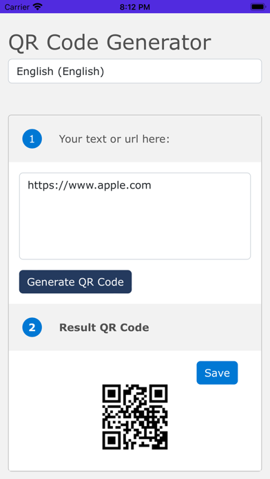 Fast QR Code Generator Screenshot