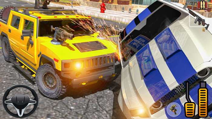 Hummer Car Robot Fighting Game