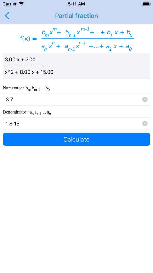 Partial fraction decomposition - 1.0.15 - (iOS)