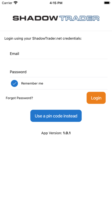 ShadowTraderApp Screenshot