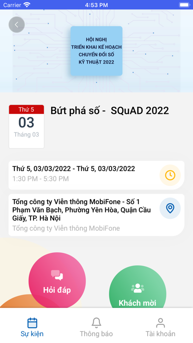 MobiFone Event Screenshot