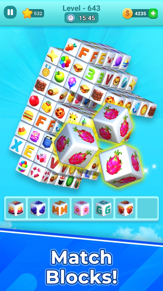 #2. Cube Tile Match 3D Master (iOS) 由: Hiren Gabani