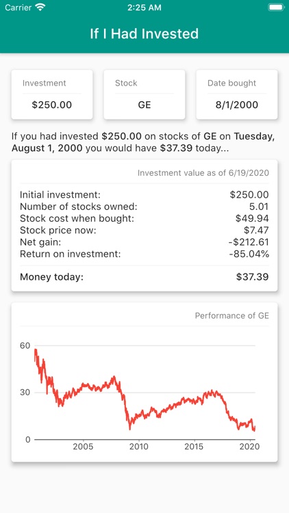 Investment Calculator (Past)