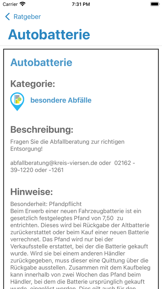 #10. Abfall-App Kreis Viersen (iOS) 由: regio iT