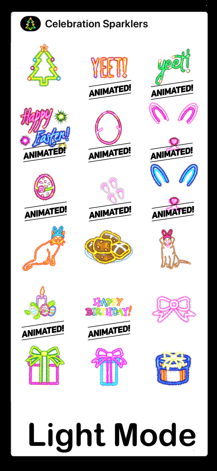 Celebration Sparkler stickers