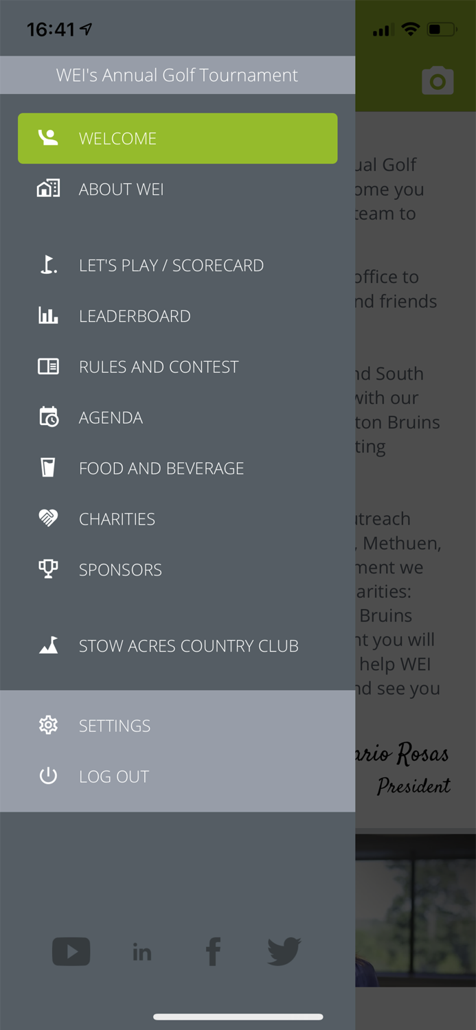 WEI Golf Tournament App
