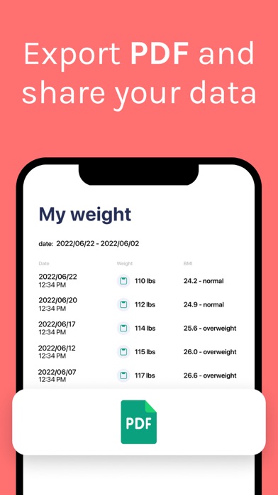 Weight & BMI Calculator Screenshot