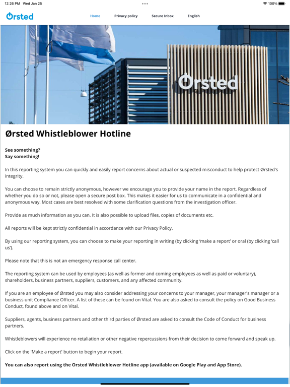 Screenshot #4 pour Orsted Whistleblower Hotline