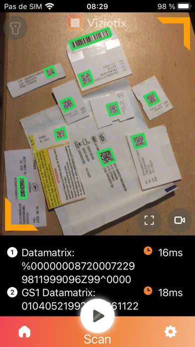 Viziotix BarcodeScan Demo Screenshot