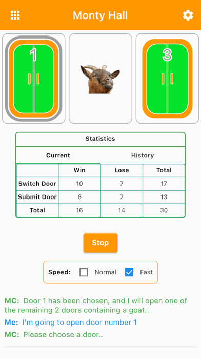 Monty Hall Doors Screenshot