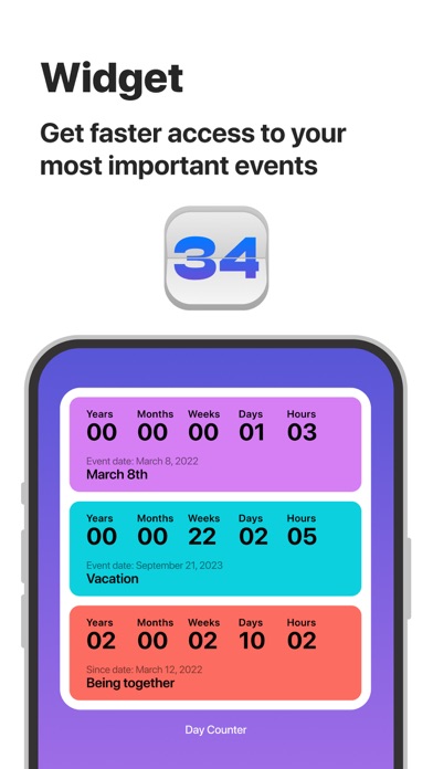 Days Counter. Event Tracker Screenshot