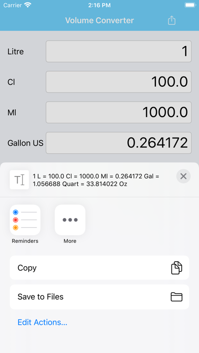 Volume Converter L, Gal, Oz Screenshot