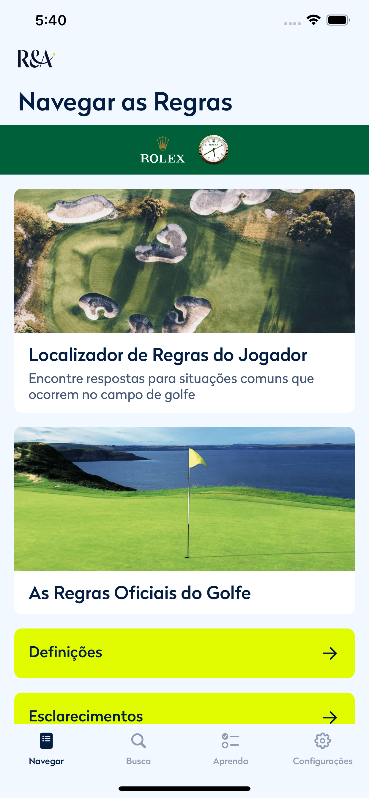Regras do Golfe 2023