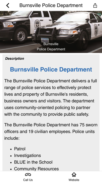Burnsville Police Department Screenshot