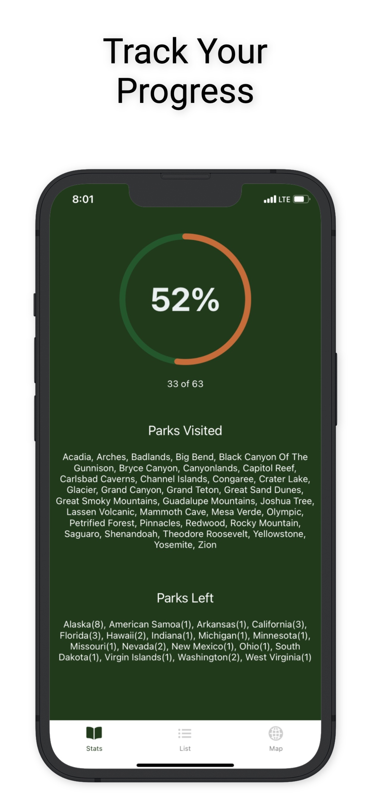 National Parks Checklist