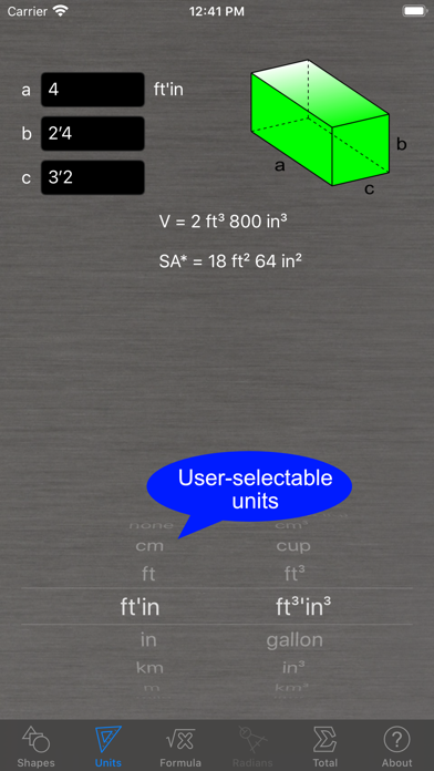 Volume Calculator Screenshot